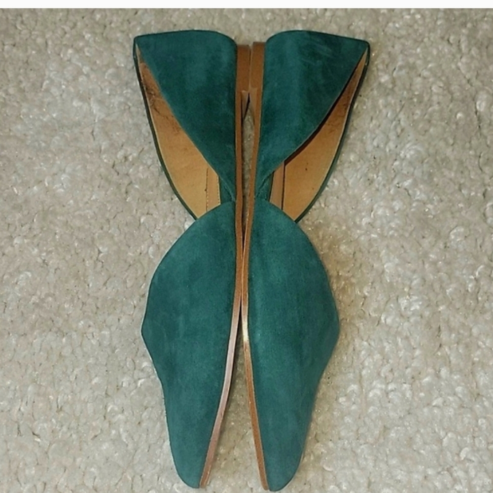 J CREW FACTORY Green D Orsay Flats Size 7.5 - Picture 12 of 12